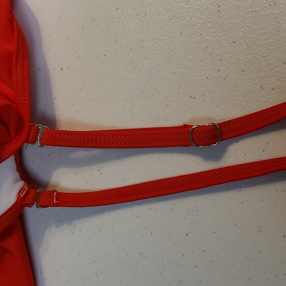 Holipick 1 pc. Red Off Shoulder Swimsuit With Lattice Side Opening NWT (… - Picture 7 of 14